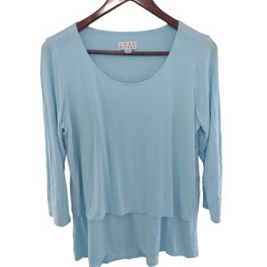Joan Rivers tiered teal blouse Size Medium